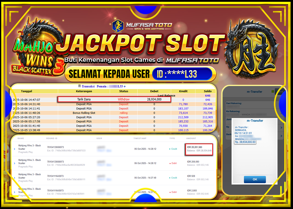 MUFASATOTO JACKPOT PRAGMATIC PLAY Rp.28.934.000|LUNAS